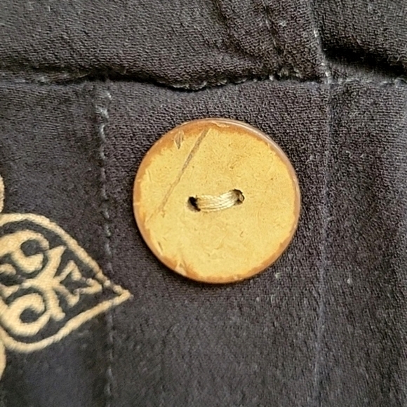 Carly Jean Los Angeles Black Brown Boho Button Front Dress - Size Large - Picture 4 of 8